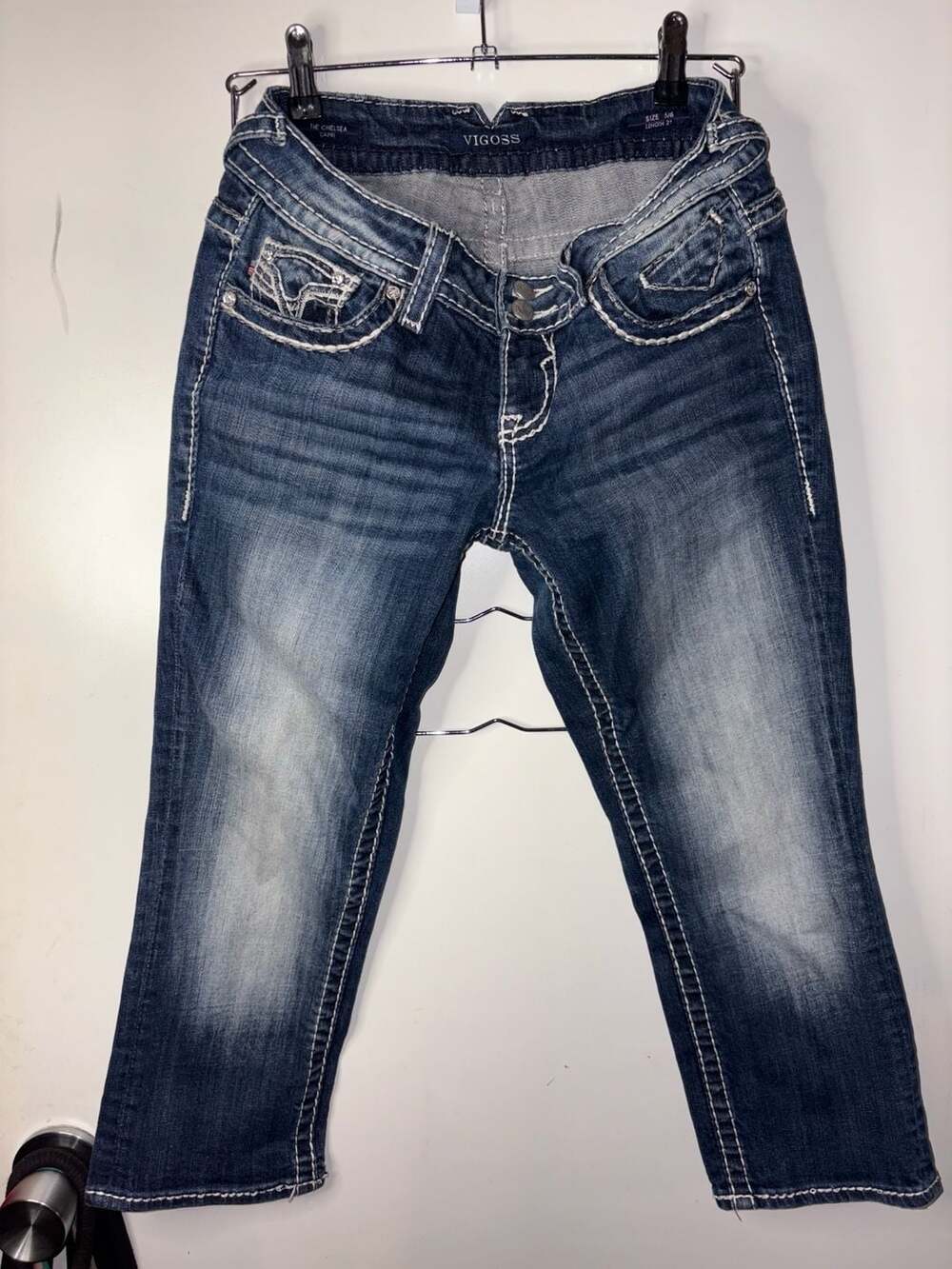 Vigoss The Chelsea Capri Jeans Women's Blue Denim Size 5/6